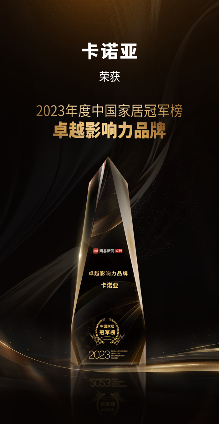 卡諾亞喜獲“卓越影響力品牌”、“年度領(lǐng)軍人物”重磅榮譽